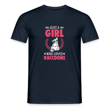 Waschbär Mädchen Raccoon Girl - T-shirt homme - marine - Devant - AI Model Male 178 light (178cm)