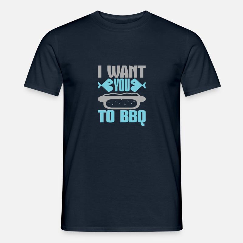 ICH MÖCHTE, DASS DU GRILLST - Männer T-Shirt - Navy