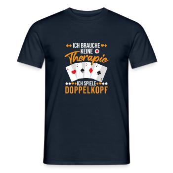 Doppelkopf lustiger Spruch - Männer T-Shirt - Navy - Vorne - AI Model Male 178 light (178cm)