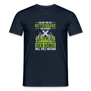 REICHT MIR DIE KETTENSAGE IHR NARREN - Männer T-Shirt - Navy - Vorne - AI Model Male 178 light (178cm)