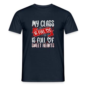 Ma classe est pleine de cœurs - T-shirt homme - marine - Devant - AI Model Male 178 light (178cm)