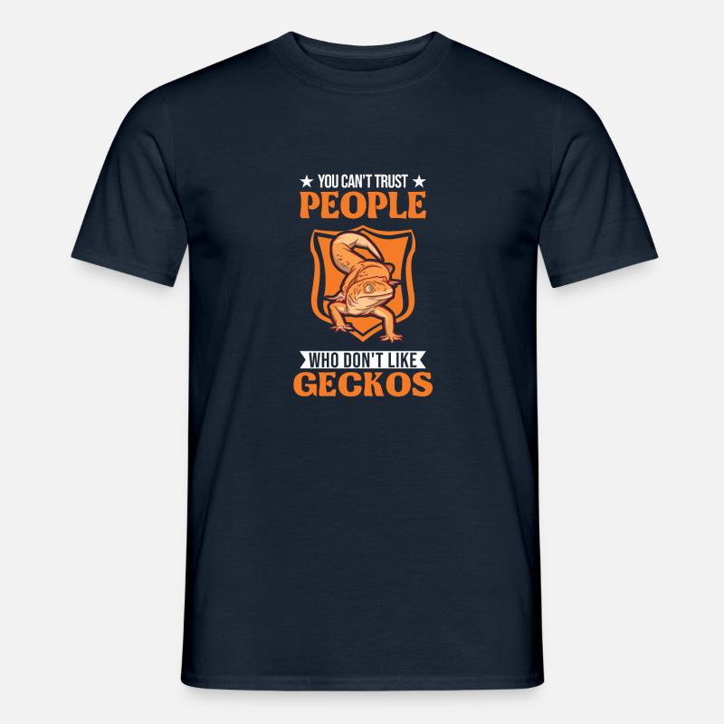 Gecko Geschenk Leopardgecko - Männer T-Shirt - Navy