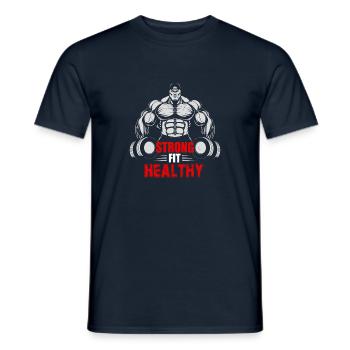Stark Fit Gesund - Männer T-Shirt - Navy - Vorne - AI Model Male 178 light (178cm)