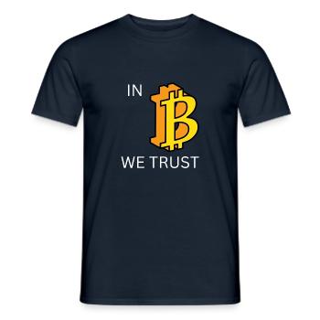 In Bitcoin we Trust - Männer T-Shirt - Navy - Vorne - AI Model Male 178 light (178cm)