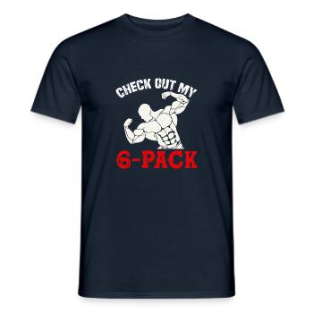 Check out my 6-pack - Men's T-Shirt - navy - Front - AI Model Male 178 light (178cm)