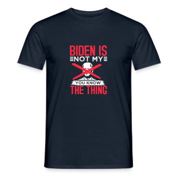 BIDEN SI PAS MON TU SAIS LA CHOSE - T-shirt homme - marine - Devant - AI Model Male 178 light (178cm)