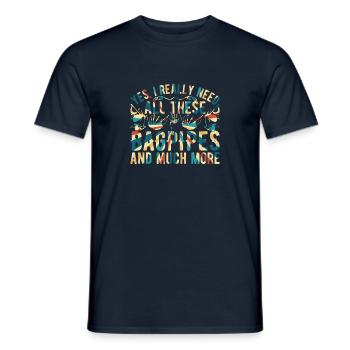 Oui, j’ai vraiment besoin de toutes ces cornemuses et bien plus encore - T-shirt homme - marine - Devant - AI Model Male 178 light (178cm)