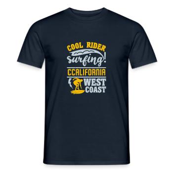 COOL RIDER SURFING CALIFORNIA WEST COAST - T-shirt homme - marine - Devant - AI Model Male 178 light (178cm)