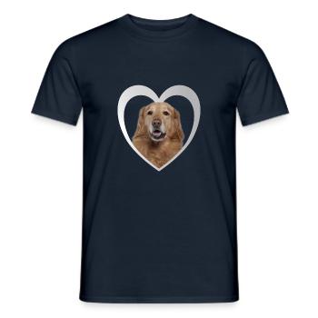 Hovawart Heart - J’aime Hovawart - T-shirt homme - marine - Devant - AI Model Male 178 light (178cm)