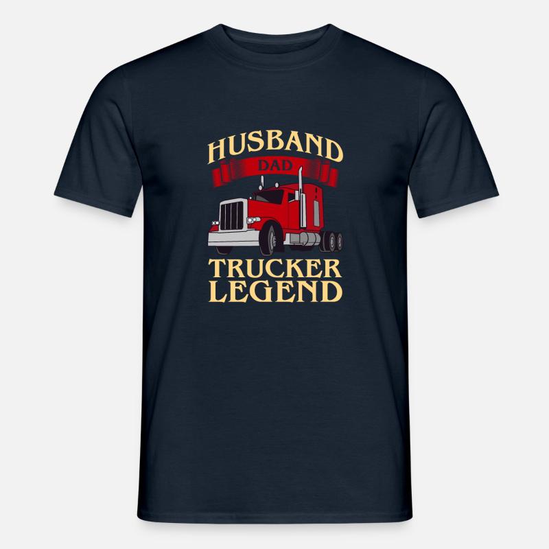 Ehemann Papa Trucker Legende - Männer T-Shirt - Navy