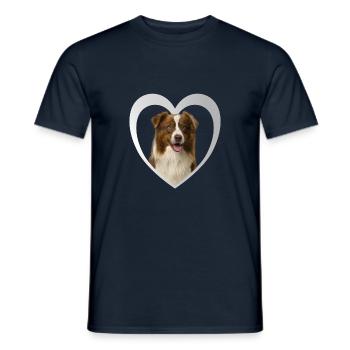Border Collie Heart - J’aime Border Collie - T-shirt homme - marine - Devant - AI Model Male 178 light (178cm)