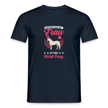 Welsh Pony Reiterin - Männer T-Shirt - Navy - Vorne - AI Model Male 178 light (178cm)