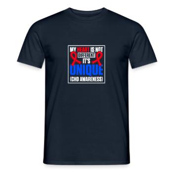 Congenital heart defect CHD consciousness - Men's T-Shirt - navy - Front - AI Model Male 178 light (178cm)