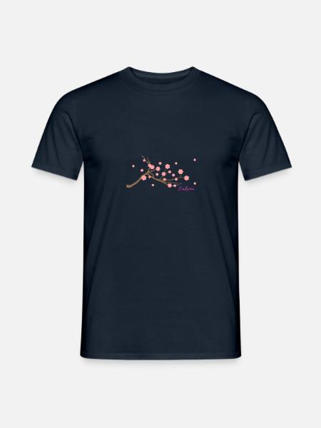 Sakura Branch Leaves - Men's T-Shirt - navy