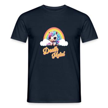 Funny unicorn with rainbow and saying - Men's T-Shirt - navy - Front - AI Model Male 178 light (178cm)