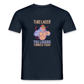 Laser Tag Legend Enfants 9ème Anniversaire Gorille - T-shirt homme - marine - Devant - AI Model Male 178 light (178cm)
