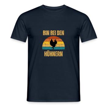 bin bei den Hühnern - Männer T-Shirt - Navy - Vorne - AI Model Male 178 light (178cm)