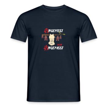 Angepisst von Angepasst Rebell Be Different Hund - Männer T-Shirt - Navy - Vorne - AI Model Male 178 light (178cm)