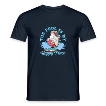 The pool is my happy place - Men's T-Shirt - navy - Front - AI Model Male 178 light (178cm)