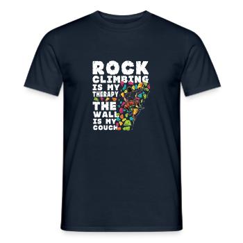 Rock Climbing is my Therapy - Men's T-Shirt - navy - Front - AI Model Male 178 light (178cm)