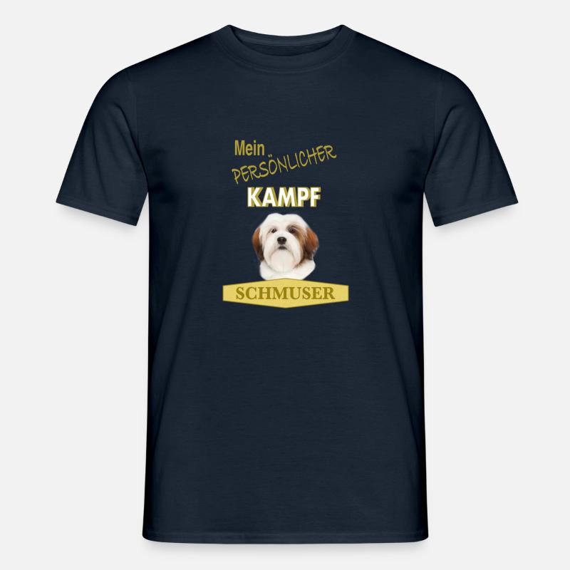 Persönlicher Kampfschmuser - Lhasa Apso - Männer T-Shirt - Navy
