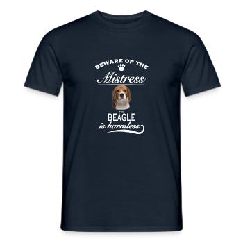 Beware of the mistress, harmless Beagle - Männer T-Shirt - Navy - Vorne - AI Model Male 178 light (178cm)