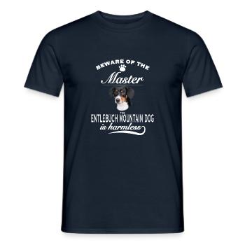Beware of the master, Entlebucher Sennenhund - Men's T-Shirt - navy - Front - AI Model Male 178 light (178cm)