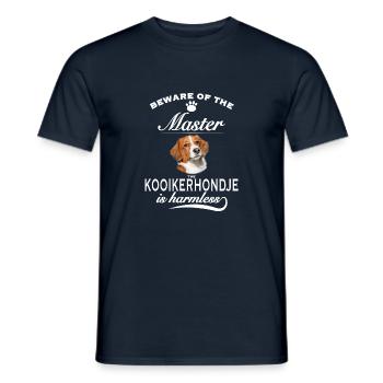 Beware of the master, harmless Kooikerhondje - Männer T-Shirt - Navy - Vorne - AI Model Male 178 light (178cm)