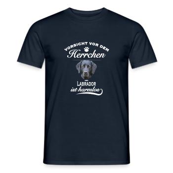 Vorsicht vor dem Herrchen, harmlos Labrador - Männer T-Shirt - Navy - Vorne - AI Model Male 178 light (178cm)