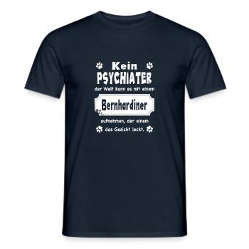 Kein Psychiater - Lustiger Spruch - Bernhardiner - Männer T-Shirt - Navy - Vorne - AI Model Male 178 light (178cm)