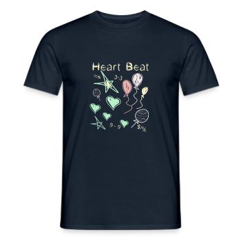 Battement de cœur - Style craie - T-shirt homme - marine - Devant - AI Model Male 178 light (178cm)