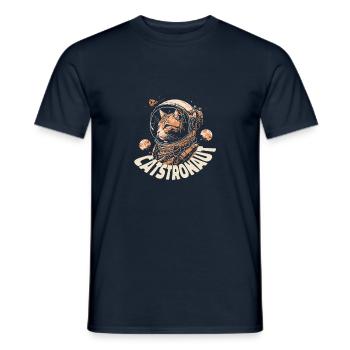 Astronauten-Katze - Männer T-Shirt - Navy - Vorne - AI Model Male 178 light (178cm)