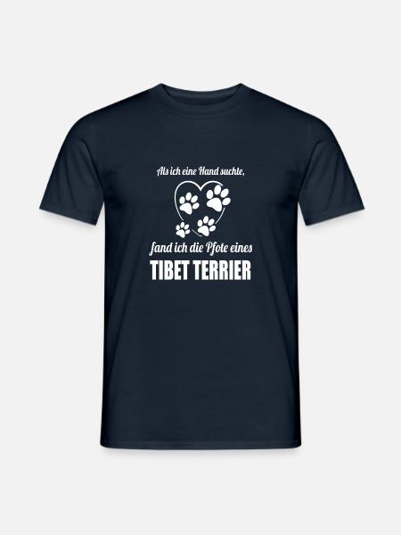 Hand & Pfote - Spruch - Tibet Terrier - Männer T-Shirt - Navy