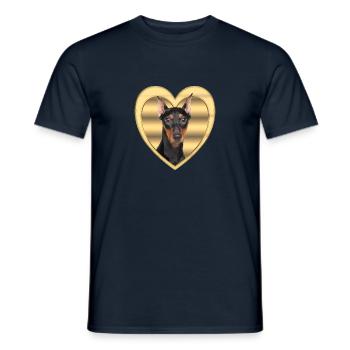 German Pinscher - Dog Lovers - Dogs Heart - Men's T-Shirt - navy - Front - AI Model Male 178 light (178cm)