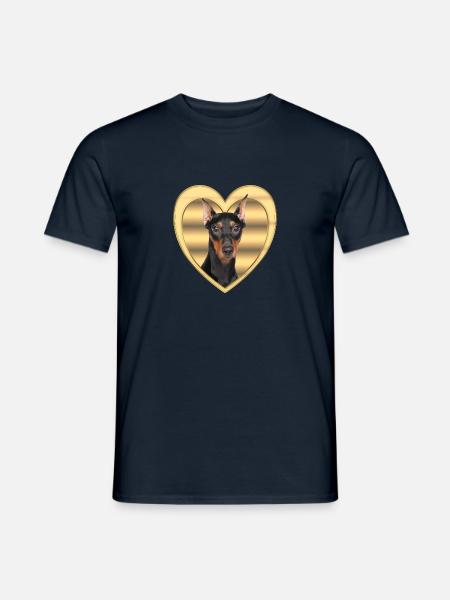 Pinczer niemiecki - Miłośnicy psów - Serce psów - T-shirt męski - granatowy