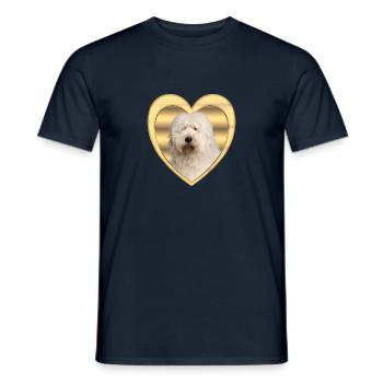 Bobtail - Dog Lover - Dog Heart - Men's T-Shirt - navy - Front - AI Model Male 178 light (178cm)