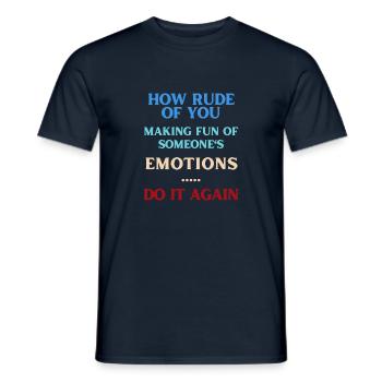 Se moquer des sentiments Langue anglaise - T-shirt homme - marine - Devant - AI Model Male 178 light (178cm)