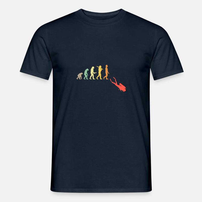 Retro Diving Evolution Gift - Men’s T-shirt - navy