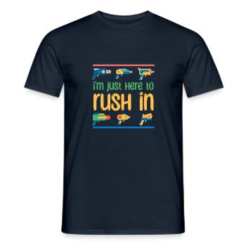 Je suis juste là pour me précipiter | Lecteur de laser tag - T-shirt homme - marine - Devant - AI Model Male 178 light (178cm)