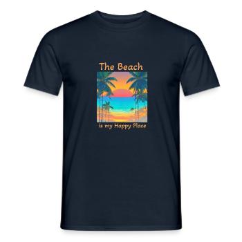 Der Strand ist mein glücklicher Ort - Männer T-Shirt - Navy - Vorne - AI Model Male 178 light (178cm)