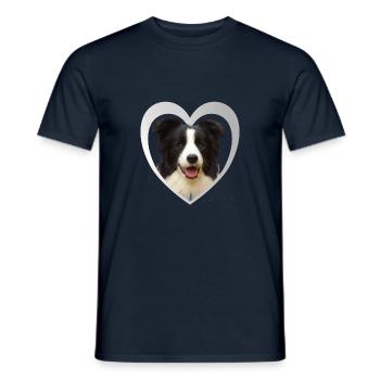 Dog Lovers - Dogs Heart - Border Collie - Men's T-Shirt - navy - Front - AI Model Male 178 light (178cm)