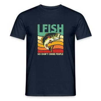 I Fish - Men's T-Shirt - navy - Front - AI Model Male 178 light (178cm)