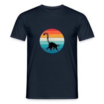 Lémurien vintage Drôle d’animal - T-shirt homme - marine - Devant - AI Model Male 178 light (178cm)