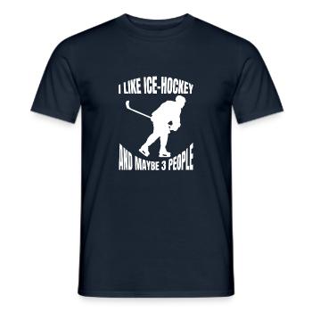 Joueur de hockey sur glace Fan de hockey sur glace Équipe de hockey sur glace - T-shirt homme - marine - Devant - AI Model Male 178 light (178cm)