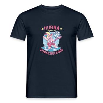 Hurra ich bin jetzt ein Vorschulkind - Männer T-Shirt - Navy - Vorne - AI Model Male 178 light (178cm)