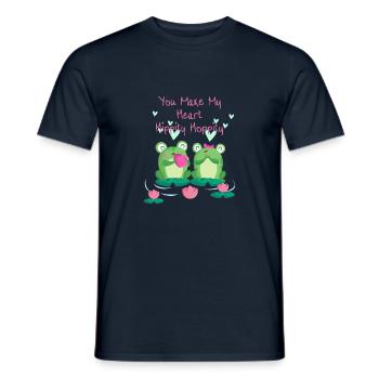 Du machst mein Herz Hippie-Hoppity - Valentinstag - Männer T-Shirt - Navy - Vorne - AI Model Male 178 light (178cm)