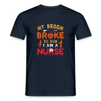 My Broom Broke So Now I Am A Nurse - Men's T-Shirt - navy - Front - AI Model Male 178 light (178cm)