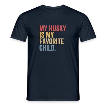 Amoureux des chiens husky - T-shirt homme - marine - Devant - AI Model Male 178 light (178cm)