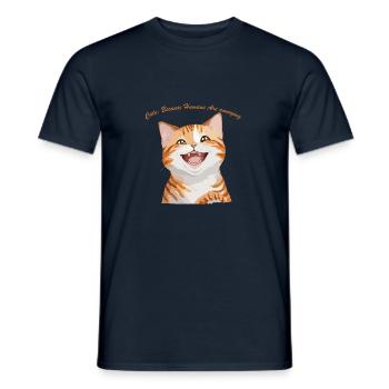 Cats: Because Humans Are Annoying - Männer T-Shirt - Navy - Vorne - AI Model Male 178 light (178cm)