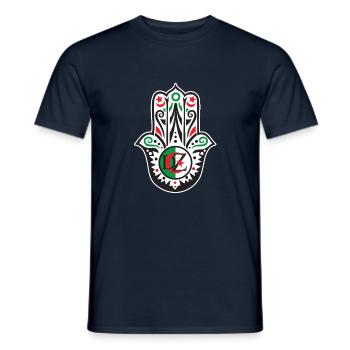 1 2 3 viva l Algeria hand of fatma - Men's T-Shirt - navy - Front - AI Model Male 178 light (178cm)